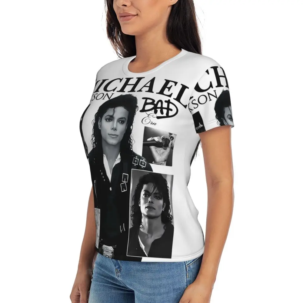 Michael Jackson Dancing T-Shirt Women Short Sleeve T Shirts Round Neck Clothes Cotton Summer Tees Streetwear