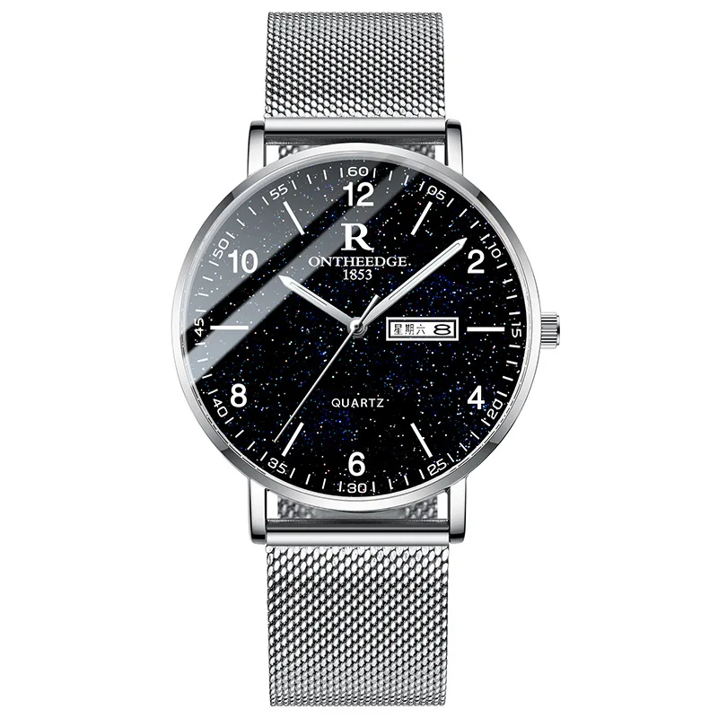 

New Men's Watch Business Casual Quartz Watch Waterproof Luminous Leather Mesh Belt Fashion