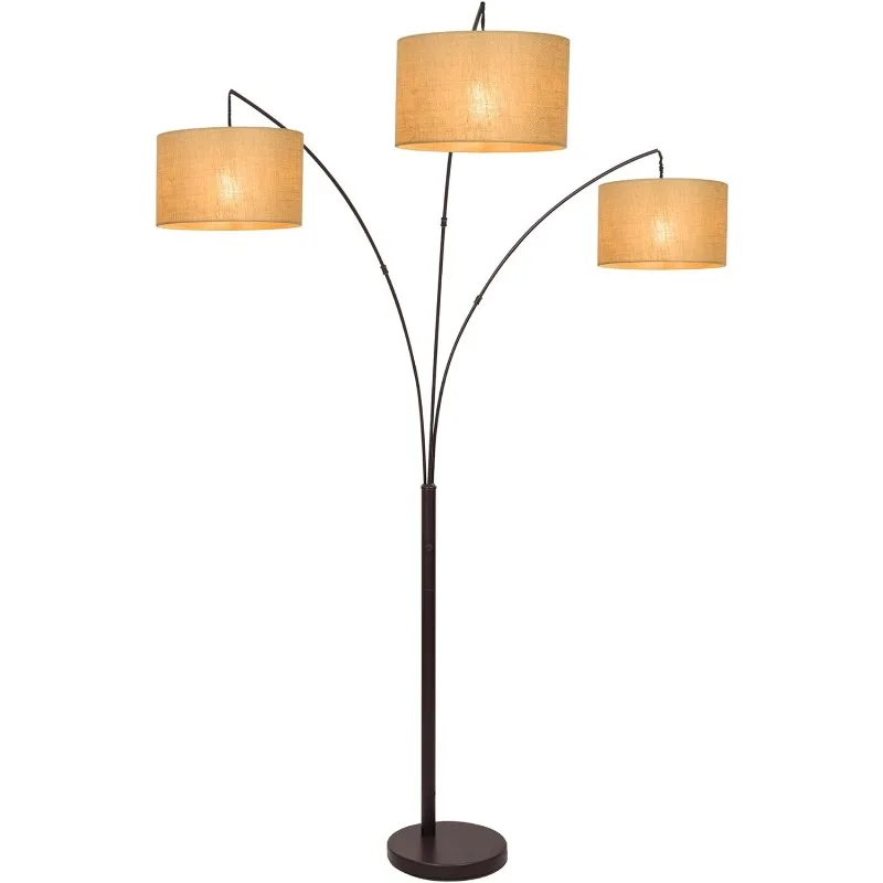 

79" Modern 3-Light Arc Floor Lamp with 3-Way Switch