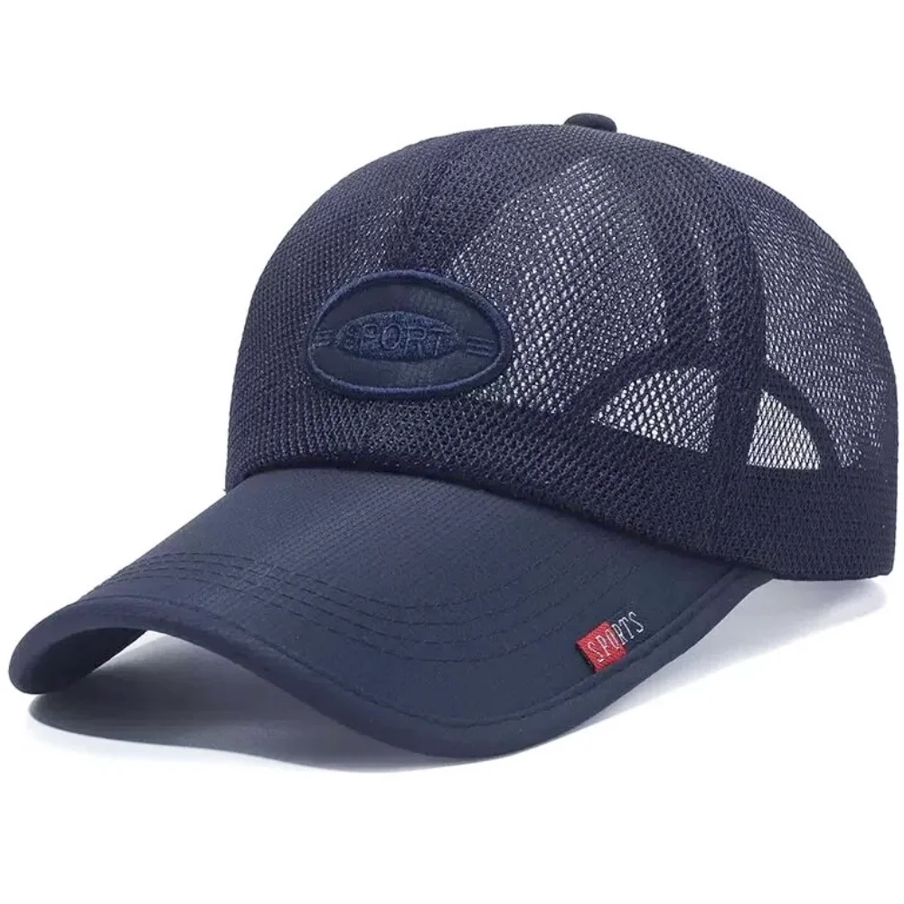 Neue Unisex-Baseballkappe mit langem Schirm und Mesh-Einsatz, atmungsaktiv, Sonnenschutz, Trucker-Hüte für Männer und Frauen, Outdoor-Wander- und Sportkappen – Detail 22