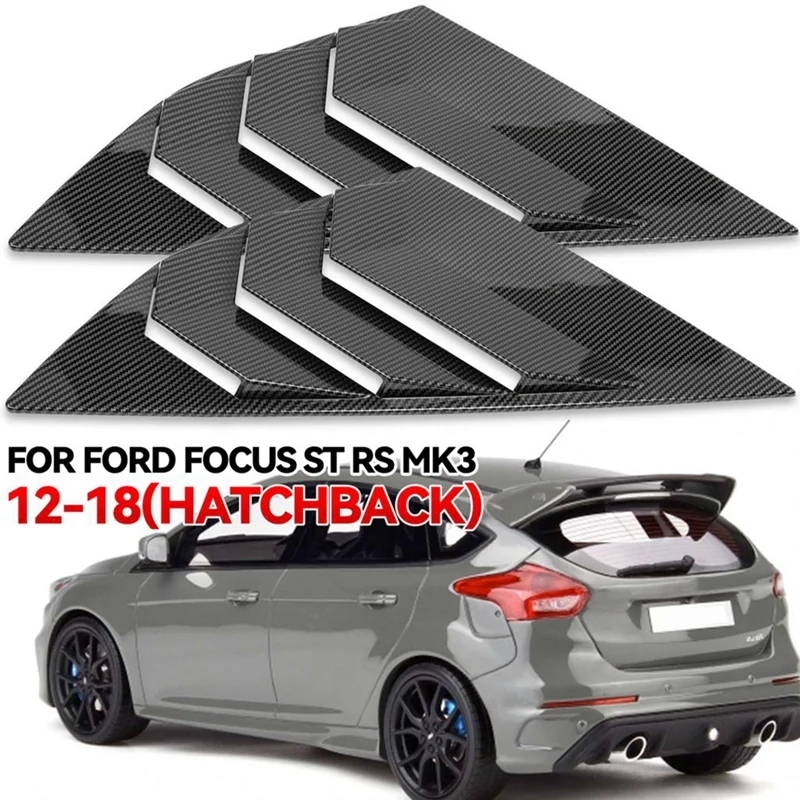 

Carbon Fiber Color Rear Side Vent Quarter Window Louver Shutter Cover For Ford Focus MK3 ST RS Hatchback 2012-2018