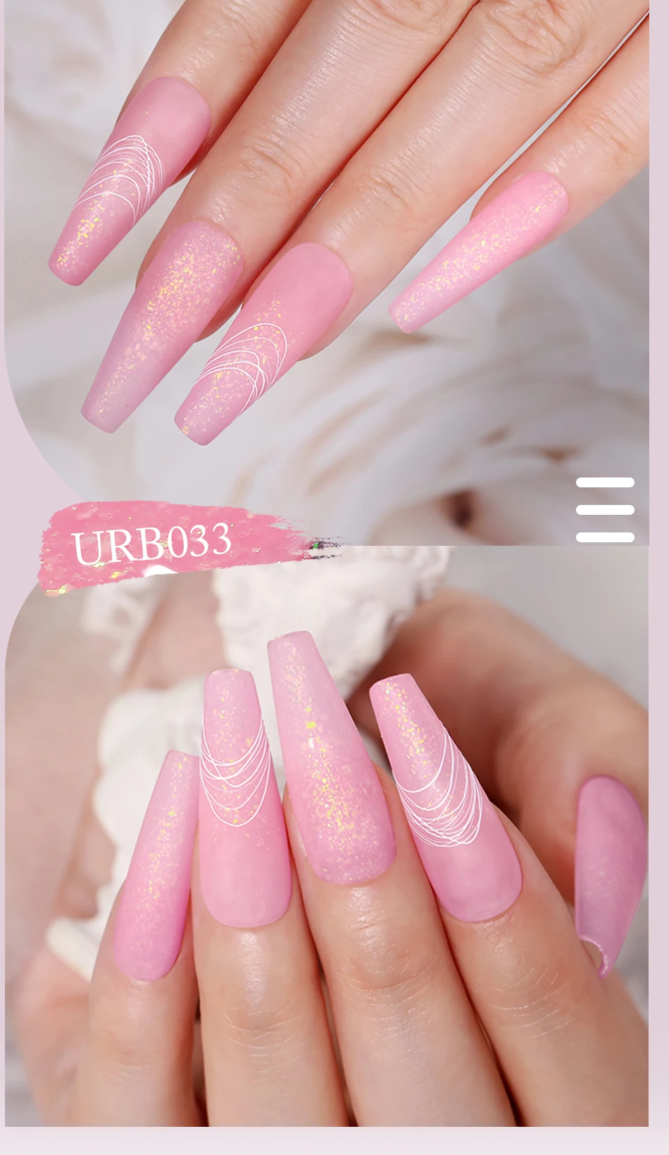 Description Picture 6 of itemUR SUGAR 7ml Auroras Glitter Rubber Base Gel Laser Sparking Chrome Sequins Semi Permanent Soak Off UV LED Nails Art Vernis