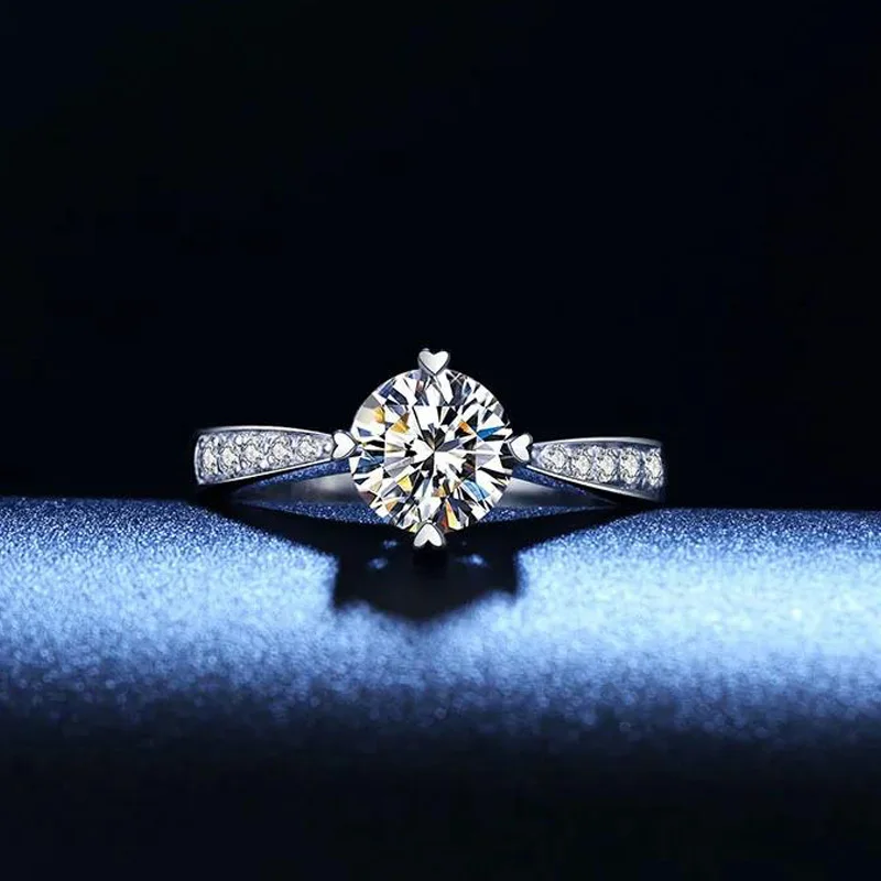 925 Sterling Silver Zircon Adjustable Engagement Rings For Women Wedding Elegant Jewelry Ladies Accessories Gifts - 2