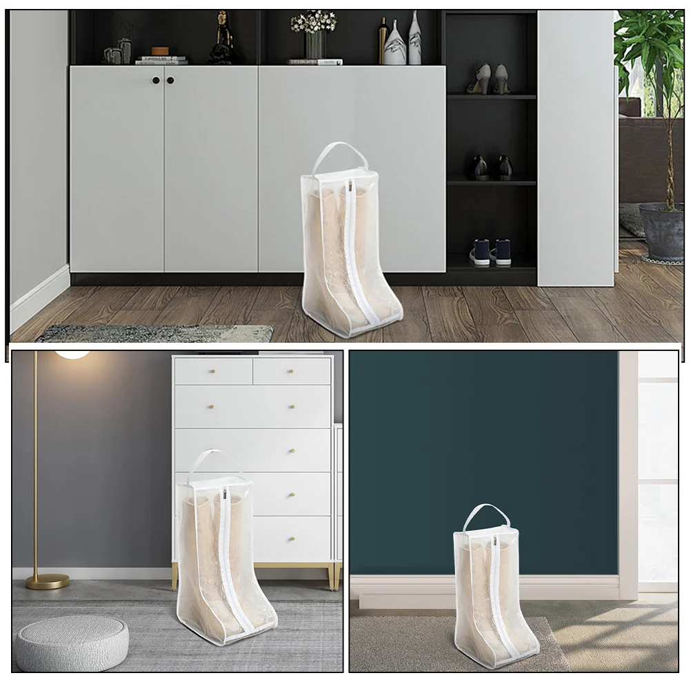 2 Pcs Boots Organizer Shoe Carrier for Backpack Portable Storage Bag Packing Bagged Carry Transparent Travel