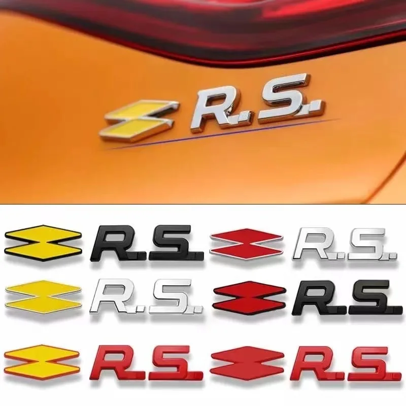 자동차 메탈 GT RS 라인 스포츠 배지 엠블럼 데칼 스티커, 르노 로간 클리오 메간 2 콜레오스 캡처 트윙고 먼지털이 카자르 캉구