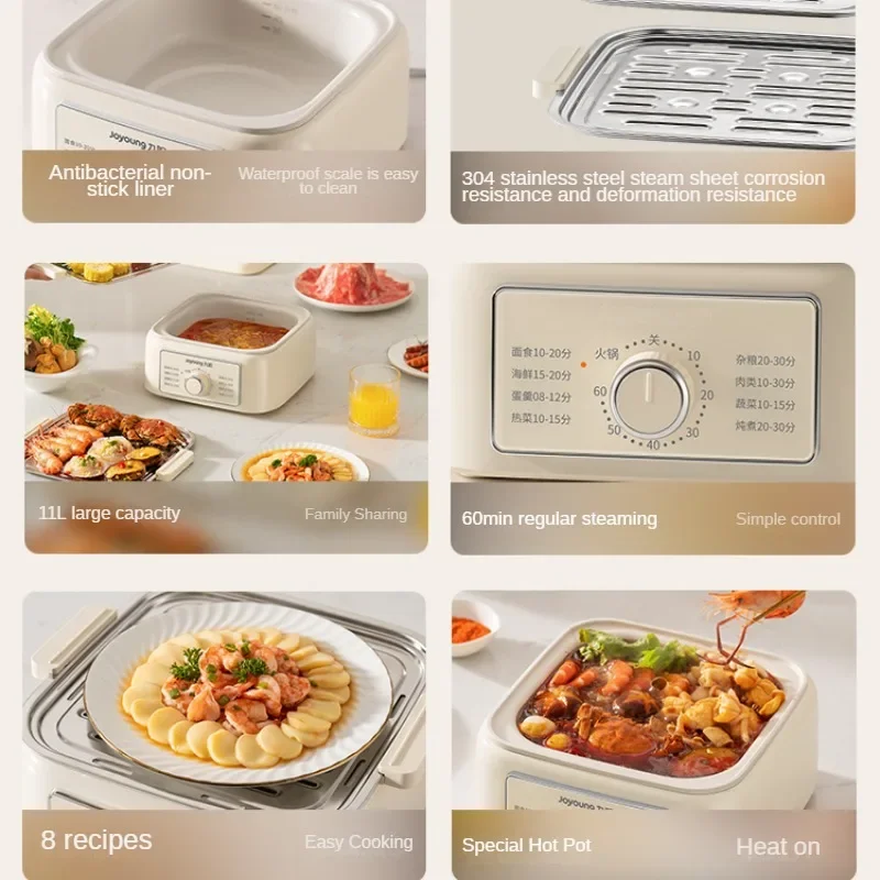 Electric Steamer Three-Layer Stewing and Cooking All-in-One Machine Timing Steam Cage Multi-Layer Large Capacity