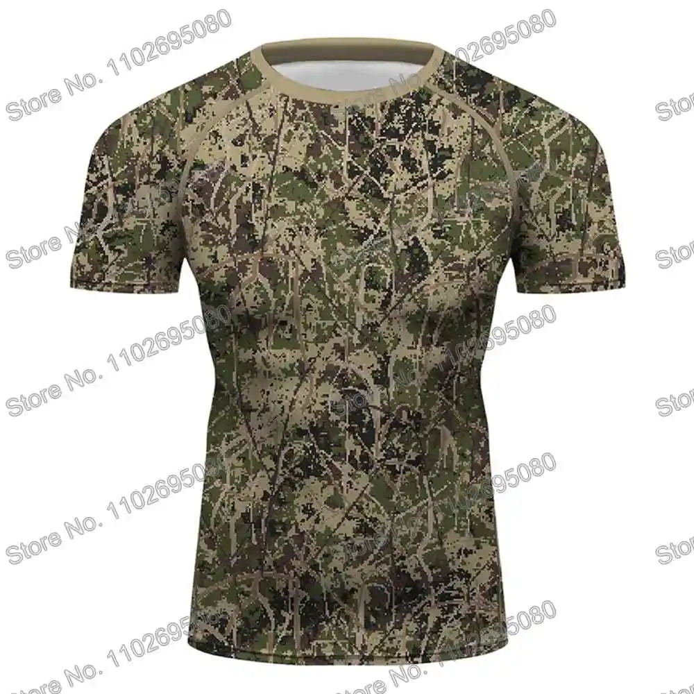 Camo Series Surf Clothing BJJ MMA Men Rash Guard Short Sleeve Diving T-Shirt Tight Swimwear Summer Beach Floatsuit Women GYM