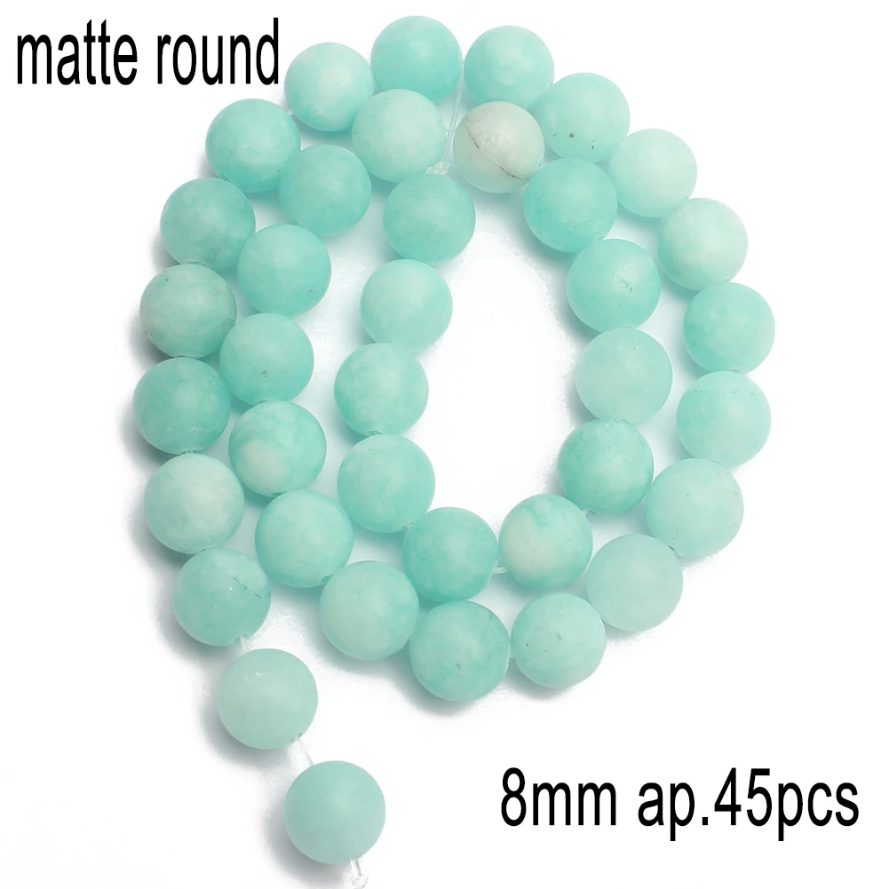 Blue Amazonite Natural Stone Beads - Variety Pack for Jewelry Making and DIY Accessories