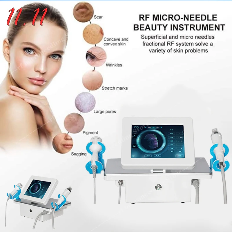 

latest 2-in-1 Fractional RF Portable Pigment Scar Acne Wrinkle Stretch Remover Beauty Salon