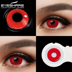 EYESHARE Halloween Black & White Cosplay Contact Lenses - Mesh Blind Effect (PURE - RED)