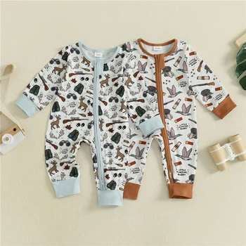 Baby Elk Print Romper 1