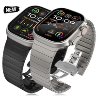 Ultra 3 2 couleur titane pour Apple Watch Ultra 49mm 45mm 44mm 42mm Bracelet de luxe iWatch 11 46mm 41mm 9 10 Bracelet en acier inoxydable 1