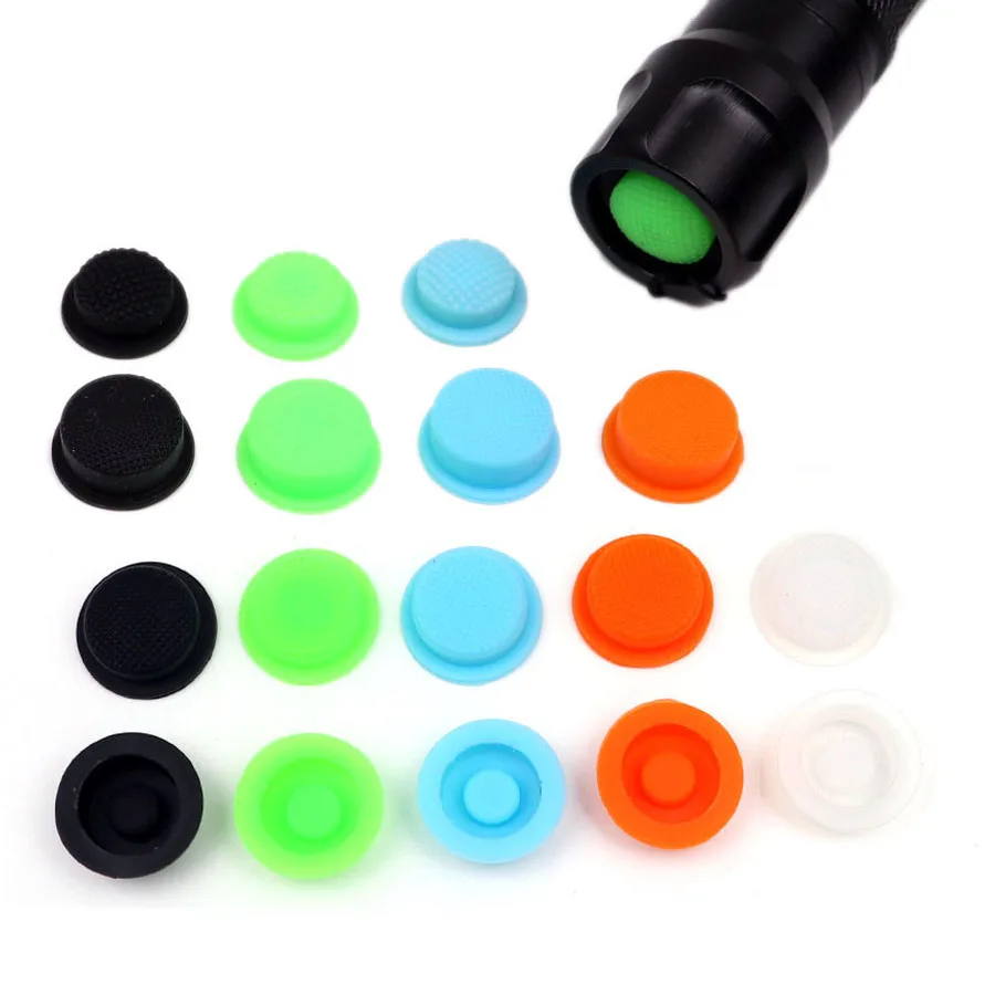 Flashlight Switch Cap 12mm 15mm 16mm Tail Switch Button Cap Silicone Boot LED Flashlight Waterproof Rubber Pad For 501B 502B C8 C8+ Torch Light