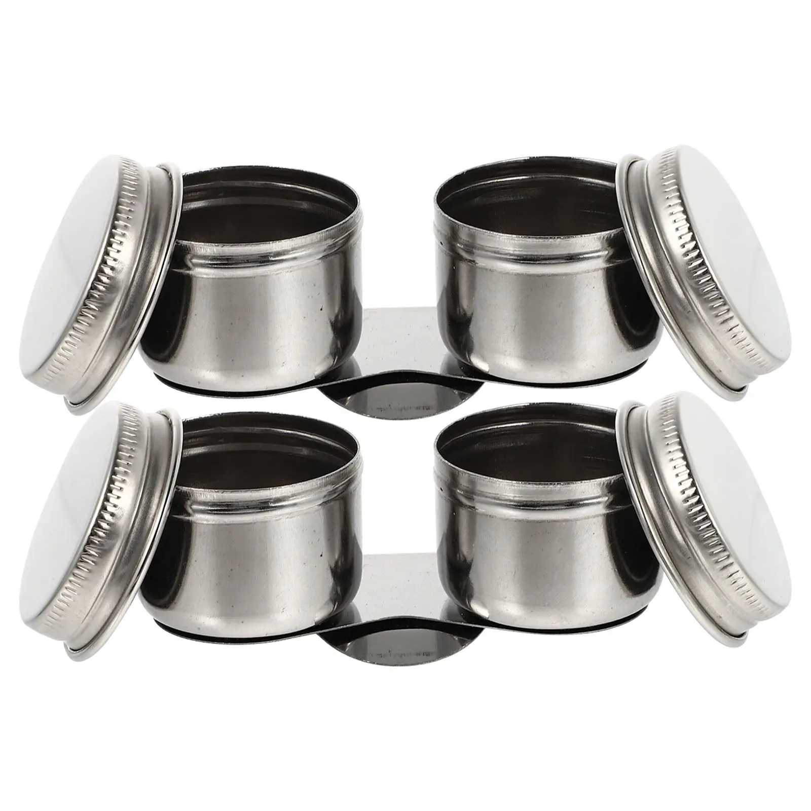 2Pcs 스테인레스 스틸 오일 팔레트 컵 브러시 세척 냄비 페인팅 브러시 클리너 컨테이너 아티스트를위한 컬러 믹싱 냄비