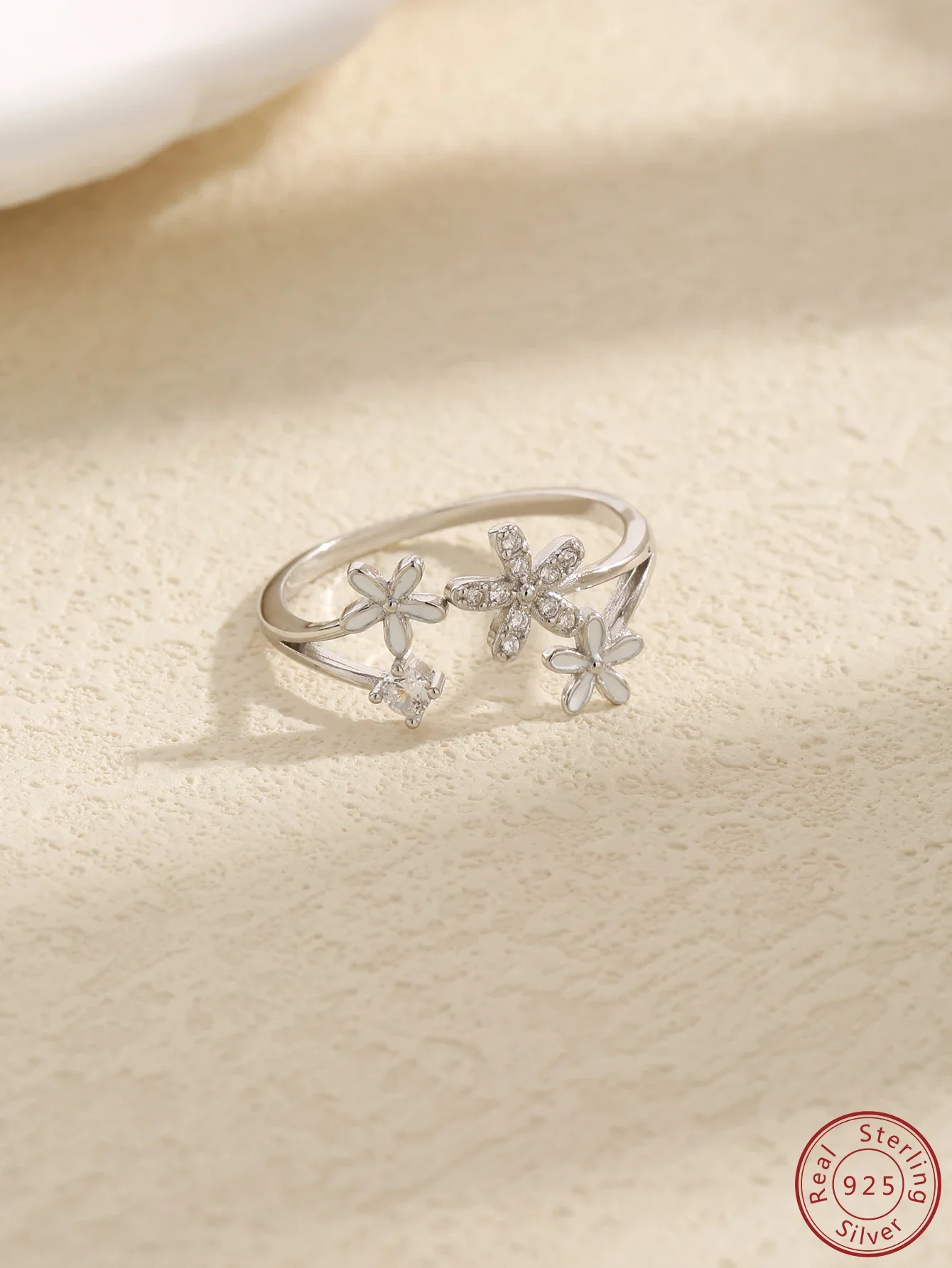 

Женское Открытое кольцо в форме цветка, из серебра 925 пробы