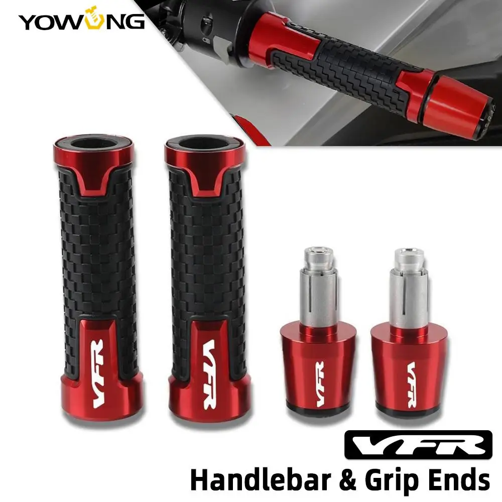 

For honda VFR 400 700 750 800 1200 ALL YEAR Motorcycle Accessories 7/8"22mm Handle grips handlebar grip ends Plug with VFR logo