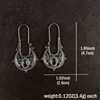 Caved Pattern With Zircon Decor Dangle Earrings Bohemian Ethnic Style Zinc Alloy Silver Plated Jewelry Tourism Souvenir 6