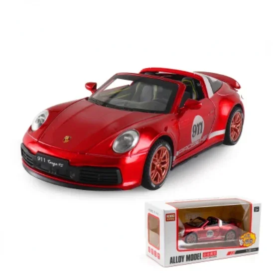 1:32 Porsche 911 Targa 4S Alloy Convertible Sports Car Model