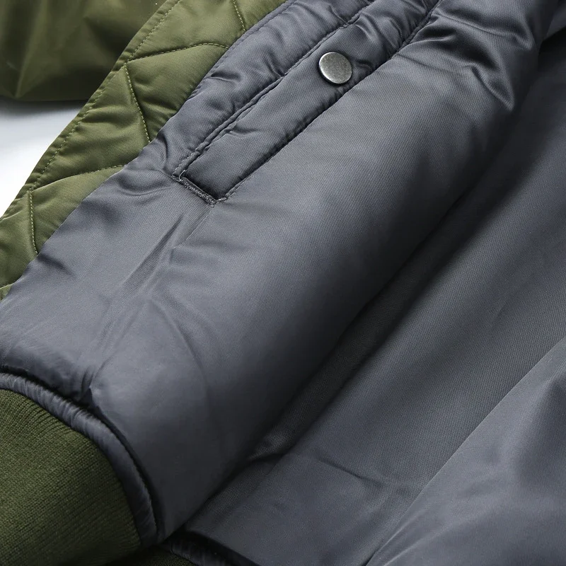 B15 Retro Bomber Jacket Men's Winter Multi Pocket Thicken Warm Cotton-padded Clothes Windproof Fur Collar Lapel Parker Coat 4