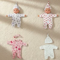 Barboteuse pour bébé, 4 Styles, tenues les plus mignonnes pour poupées nouveau-nés de taille 8 à 9 pouces, doux au toucher, vêtements faits à la main de haute qualité avec chapeau 6