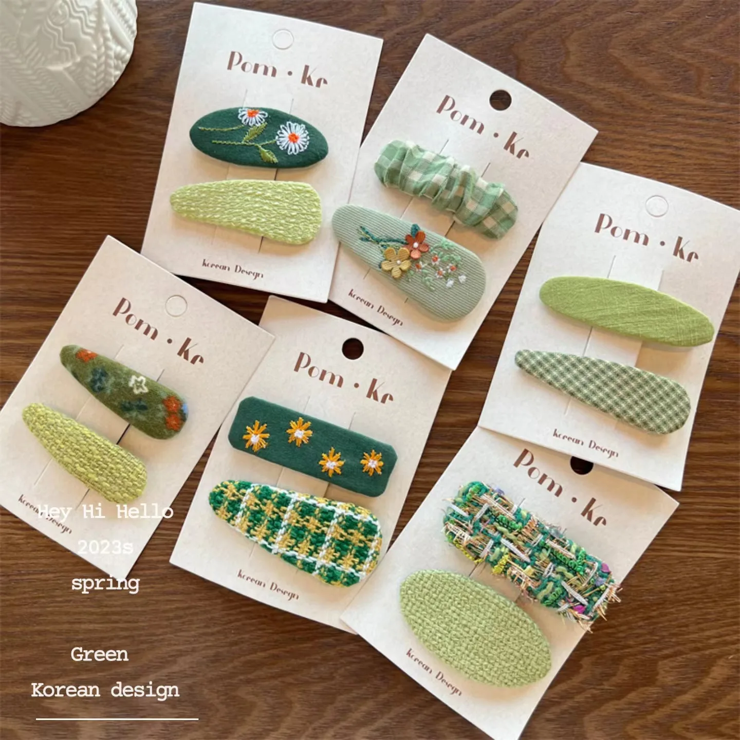 

Korean Cute Green Floral Hairpins Women Girls Kids Hair Clips Pins Barrettes Accessories Hairgrips Headdress Headwear Ornaments