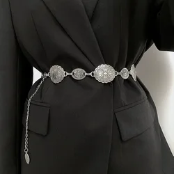 Chic Women's Decorative Waist Chain Belt - Retro Style - 120cm (Silver)