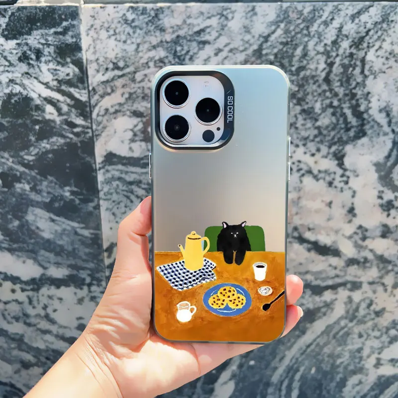 Gestapelte Katzen-Handyhülle für iPhone 17 16 15 14 Pro Max 13 Mini 12 11 Pro Max 15 14 Plus Laser-Cover Mädchen Süße Geschenke Handyhüllen – Detail 7