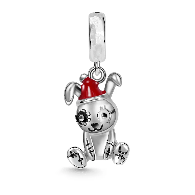 Punk Rabbit Pendant Cute Rabbit Embraces Heart Gem Charm Bead Fit Original European 925 Silver Bracelet DIY Jewelry charm jewelry beads charms animal charm jewelry silver charm bead charm bead beads jewelry sterling silver beads charm loose gemstone jewelry