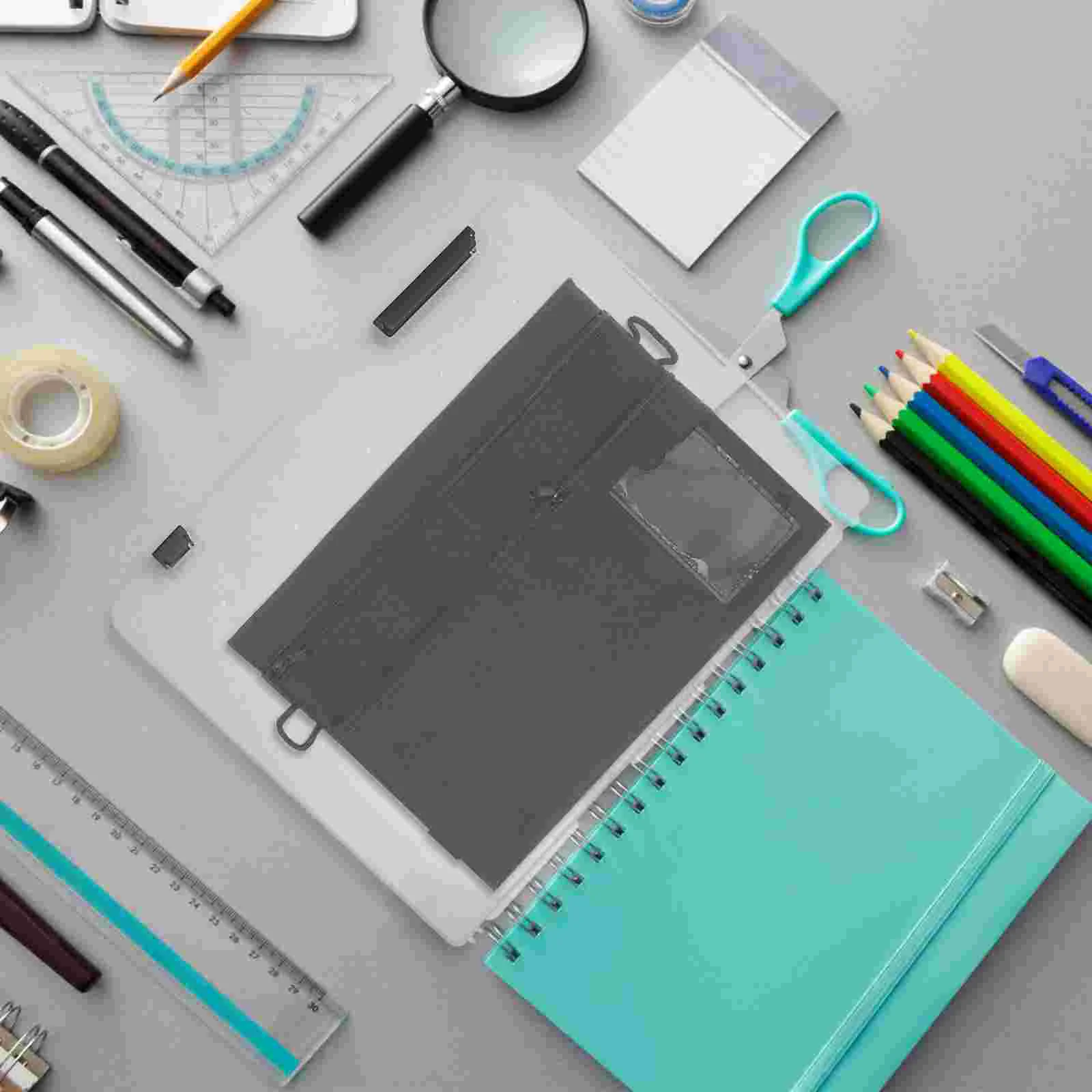 

2 Pcs File Storage Box Clear Plastic Organizer Bins Office Notes Holder Desktop
