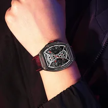 

DOM New Fashion Skeleton Punk Style Quartz Chronograph Men's Watch Waterproof Watch Men's Clock M-1388