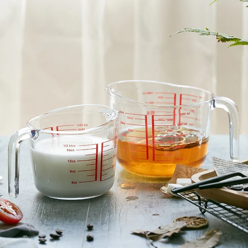 large kitchen glass measuring cup with