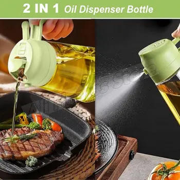 2in1 Bottiglia di Distributore di Olio 500ml Bottiglia di Spruzzatore di Olio Spray Barattolo di Spruzzo Gallecca BBQ Cucina Cottura Arrosto Picnic Strumento di Cucina 1