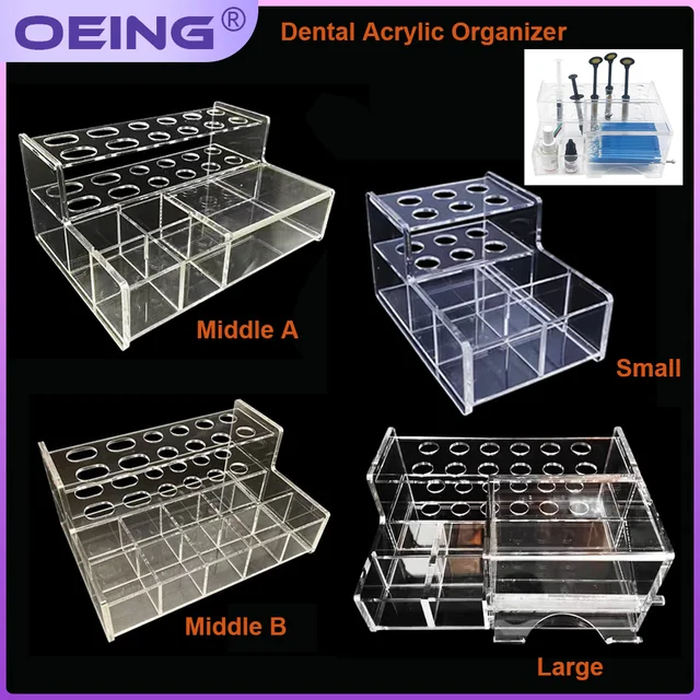 OEING ทันตกรรมอะคริลิค Organizer ทันตกรรมเรซิ่นเข็มฉีดยาคอมโพสิตผู้ถือกล่องผู้ถือเครื่องจ่ายขาตั้งเครื่องมือทันตแพทย์ 1