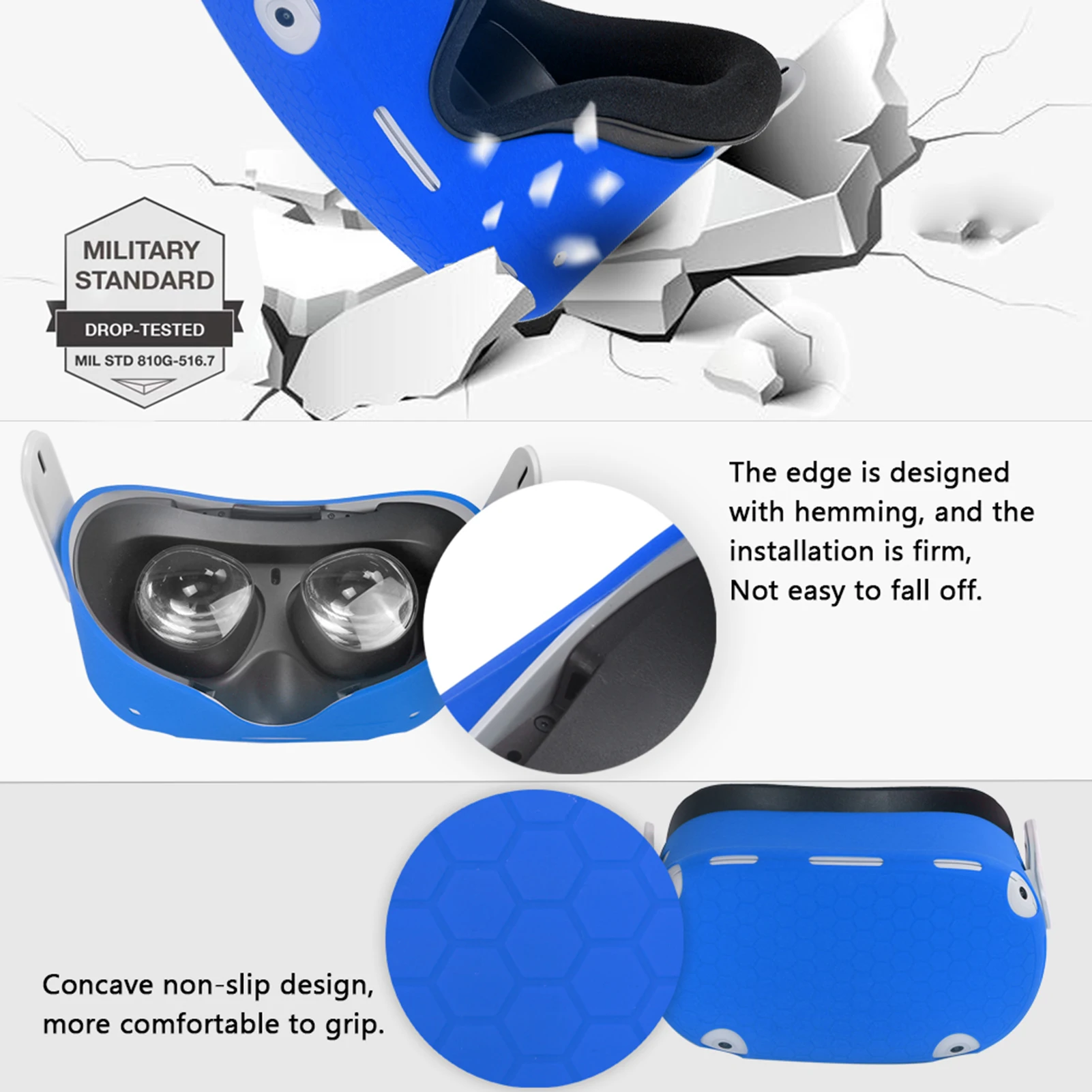 For Oculus Quest 2 VR Helmet Protective Front Cover Silicone Anti-Throw Protection Shell For Oculus Quest 2 Headset Accessories