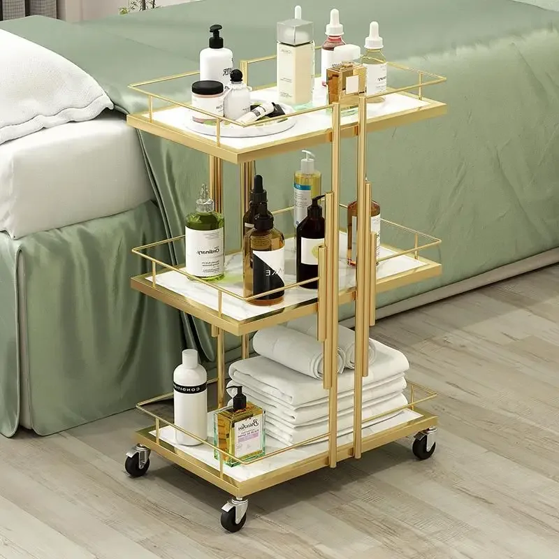 

Nordic Mobile Trolley Storage Rack with Wheel Storage Basket Rack Toilet Floor Rack Multi-layer Trolley Carts Kitchen Furniture