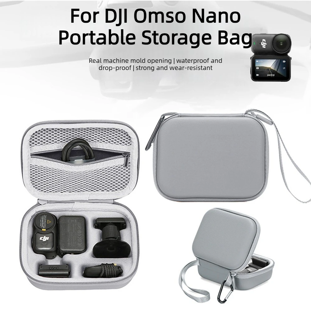 DJI 오즈모 나노 바디 풀 액세서리 세트 보관 가방 (손목 스트랩 포함) PU 벨벳 썸 카메라 가방 여행용 휴대용 케이스