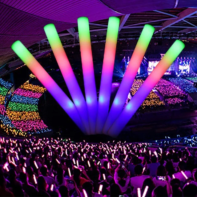 10pcs Wedding Glow Sticks Bulk Colorful LED Foam Stick Glow Sticks Cheer  Tube Glow In The