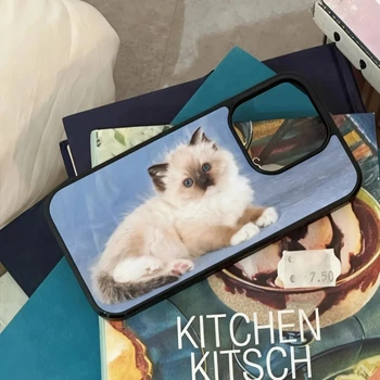Korean Trendy Ins Design Girl Heart Kitten Retro Phone Case For iPhone 17 AIR 16 15 14 13 12 11 Pro XSMAX XR 7 8 Plus Y2K Cover 1