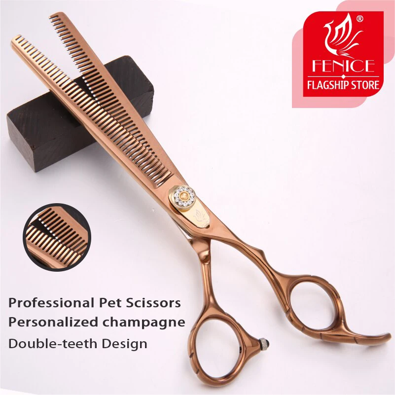 7.0 inch Professional Double Teeth Scissors for Pet Dog Grooming Thinner Chunker Thinning Rate 20-30% JP440C dog grooming scissors,dog grooming scissors kit