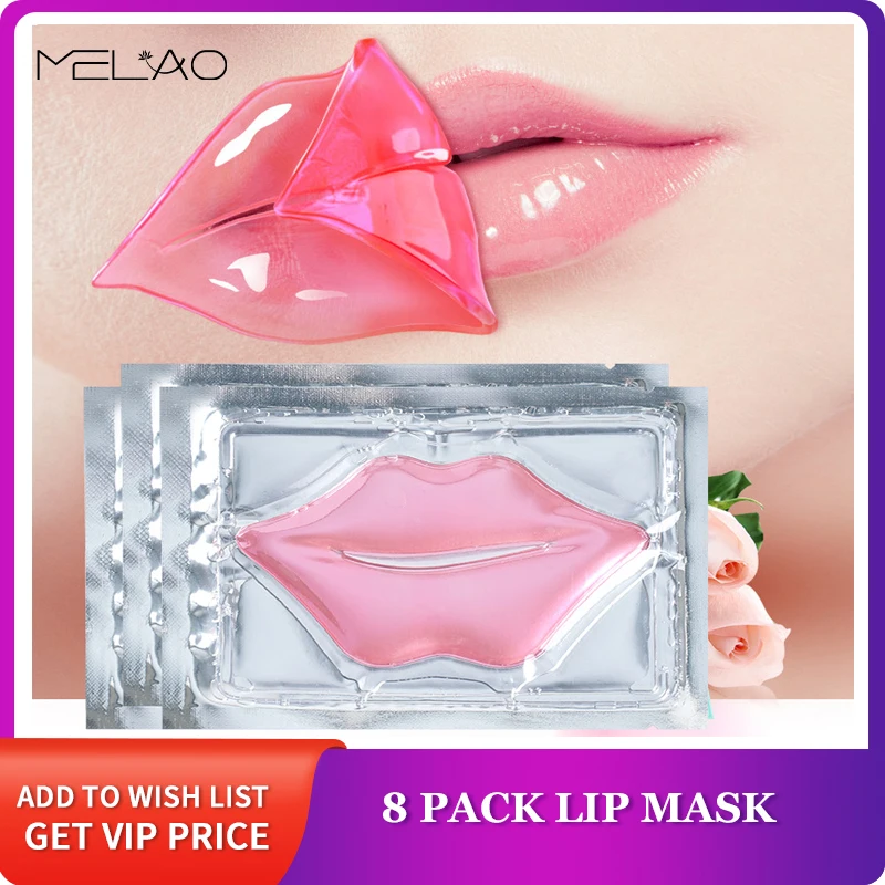 Melao 8 Pcs Collagen Lip Mask Moisturizing Anti Wrinkle Nourishing