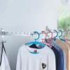 Clothes Hanger Wall Shelf Stainless Steel Silver Wall Clothes Rack Space-Saving Wall Mounted Clothes Hanger Organizer for Home 2