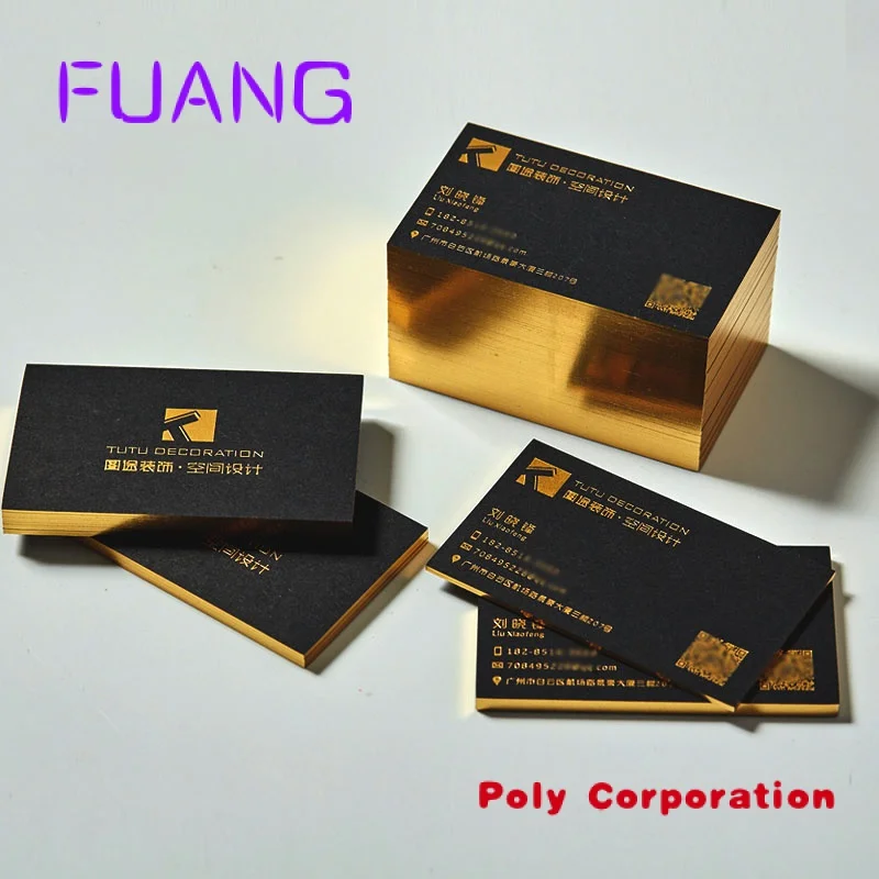 Custom  Custom Visiting Card Luxury Black Embossed Business Card Printing With Gold Foil Stamping