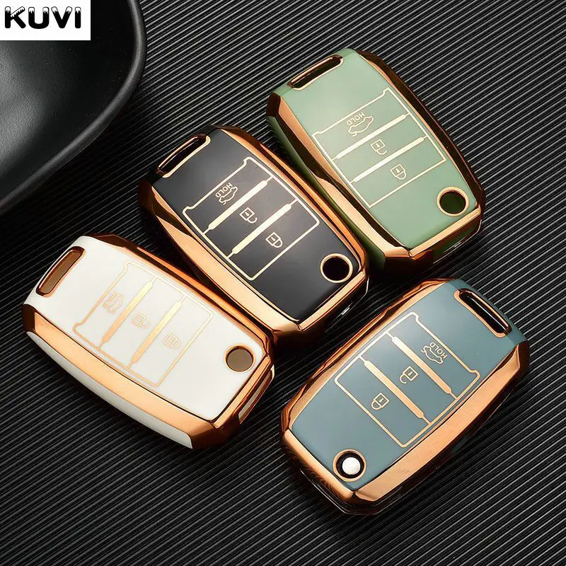TPU Car Flip Key Case For KIA Rio 3 K2 Ceed Cerato K3 K5 Sorento Sportage Soul K4 Picanto Optima Forte Stinger