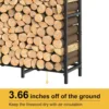 Firewood Rack Outdoor with Cover 5.3ft Firewood Log Rack Fire Log Holder Indoors Adjustable Fire Wood Rack StandBlack Waterproof 3