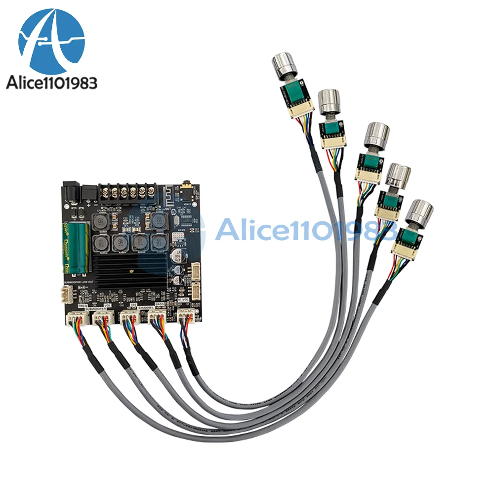 

ZK-TB21F 2,1 каналов 50 Вт * 2 + 100 Вт Bluetooth 5,0 Модуль цифрового усилителя TPA3116D2