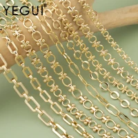 YEGUI C77,diy chain,18k gold rhodium plated,copper,pass REACH,nickel free,jewelry making,charms,diy bracelet necklace,1m/lot