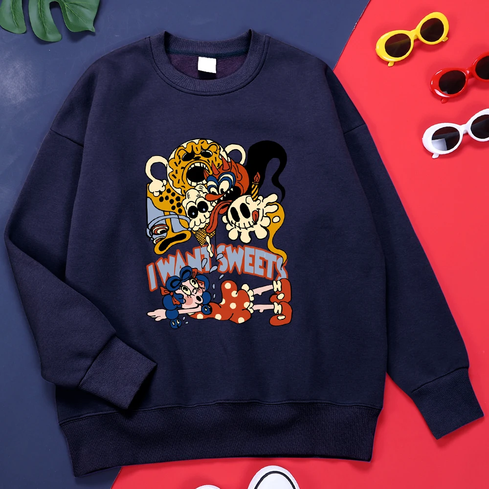 

Terrible Monsters And A Scared Little Girl Mens Hoodie Vintage Harajuku Hooded Fleece Quality Hoodies Fashion Casual Mens Tops