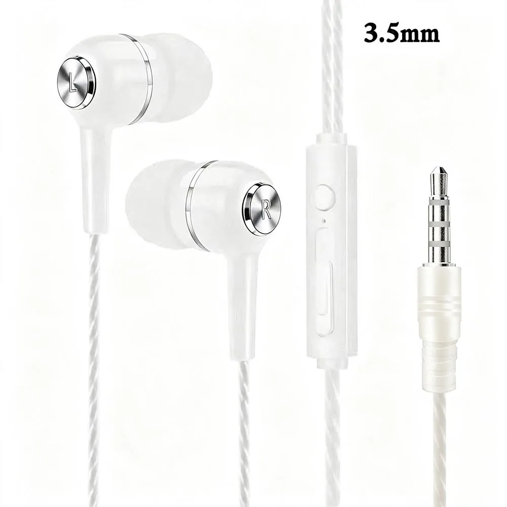Versatile Wired In-Ear Earphones with Microphone & Enhanced Bass