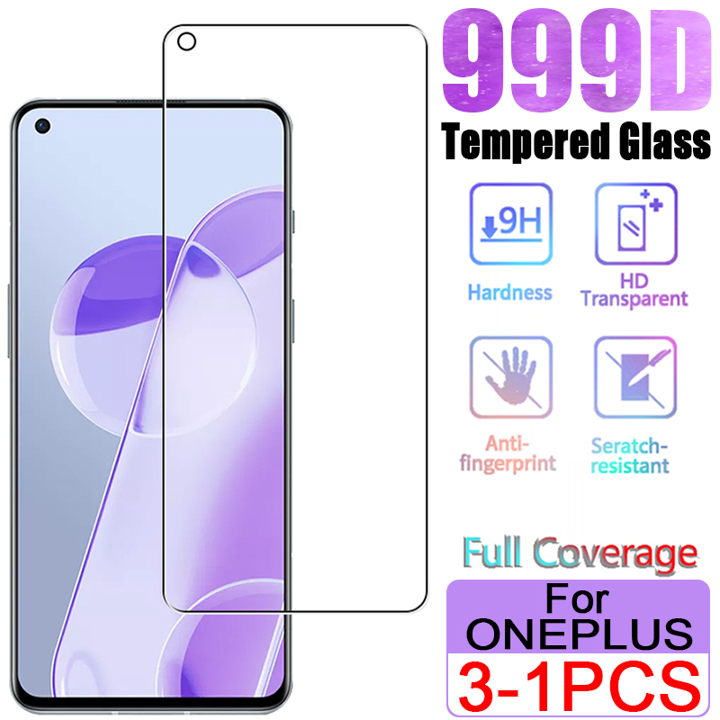 Full Cover Tempered Glass on Screen Protector For Oneplus 11 9 10 8 Pro Curved Glass Oneplus 10T Nord 2 7 8T 9 9R 9rt 7t ACE Pro
