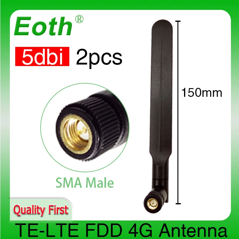 Eoth 2pcs  4G lte antenna 5dbi SMA Male Connector Plug antenne router external repeater wireless modem antene